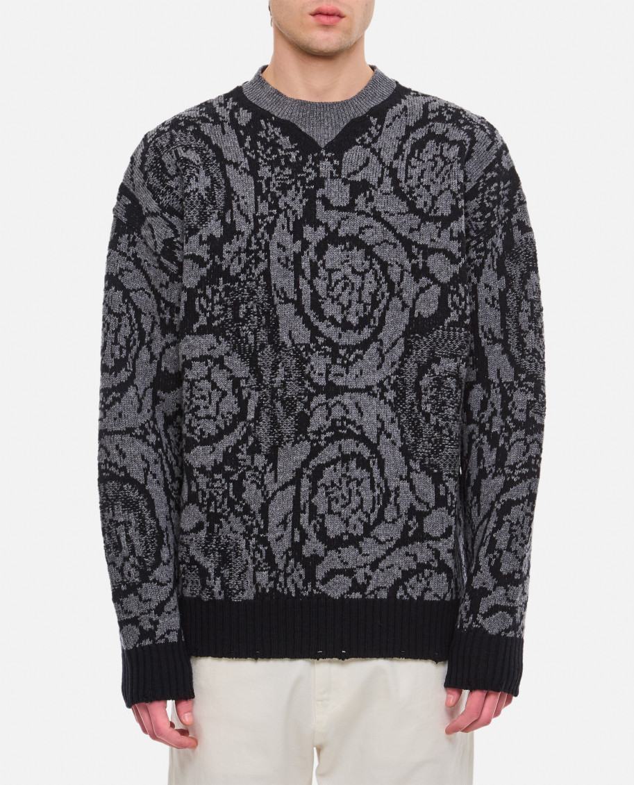 Barocco-intarsia Crewneck Jumper