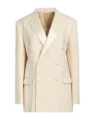 Woman Blazer Cream Size 6 Silk, Polyester