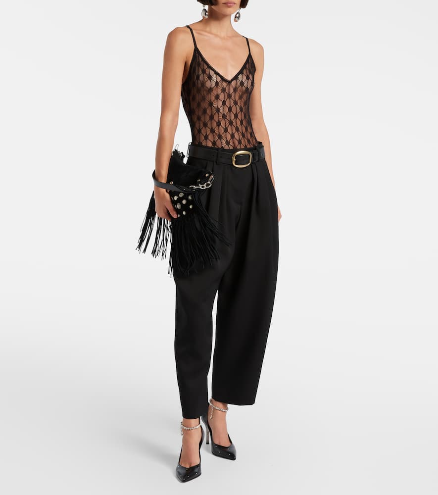 Mildy sheer lace bodysuit