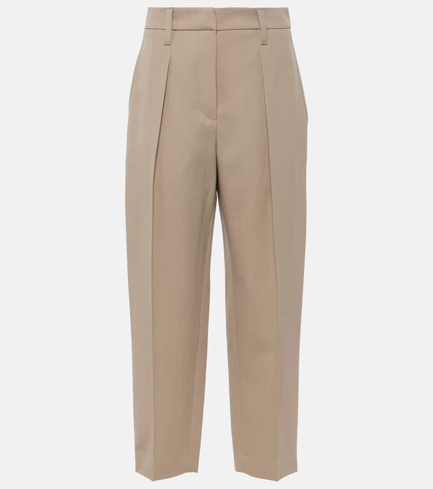 Wool-blend straight pants