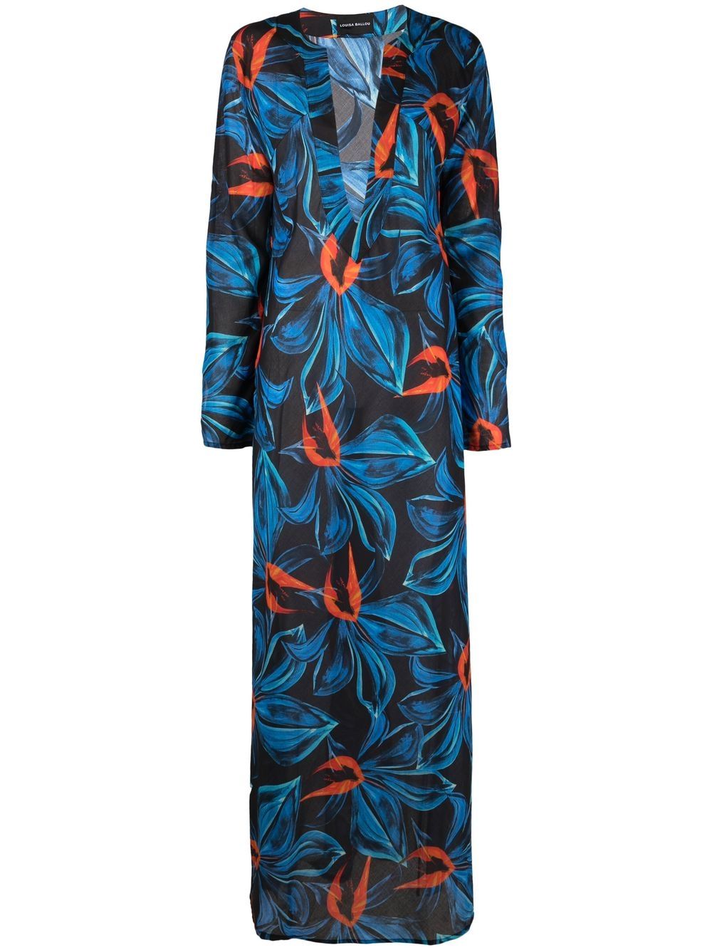 Colour-block maxi dress - Red