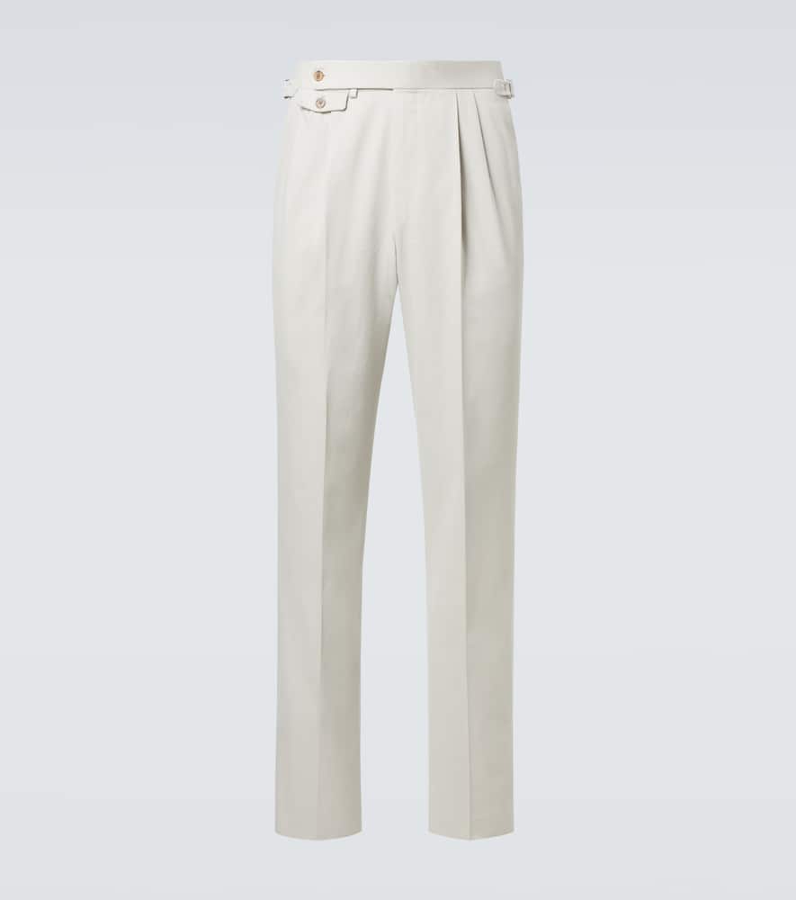 Cotton and cashmere straight pants