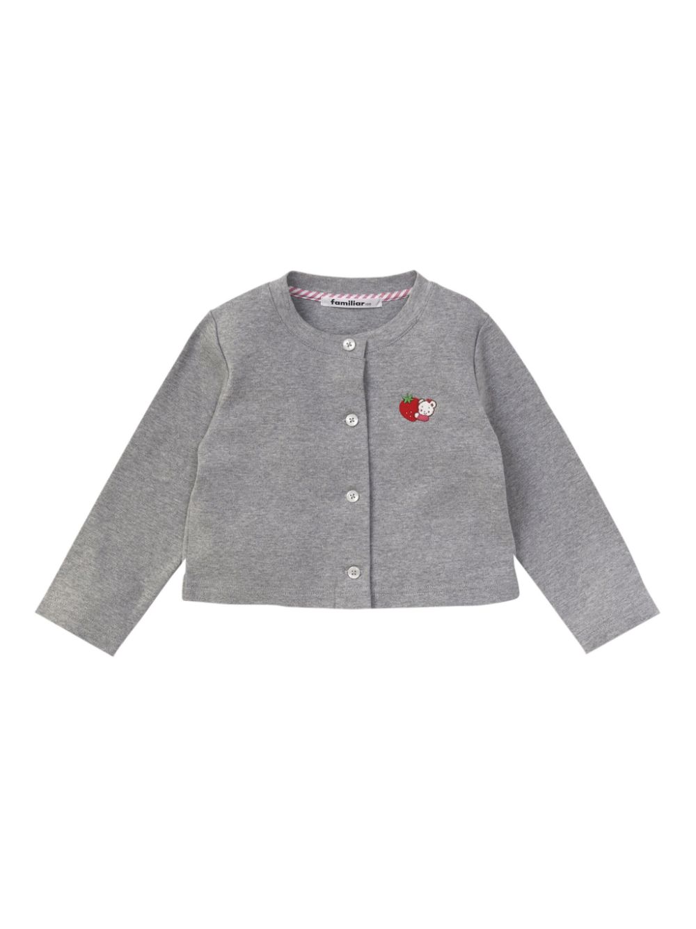 Embroidered motif cotton cardigan - Grey