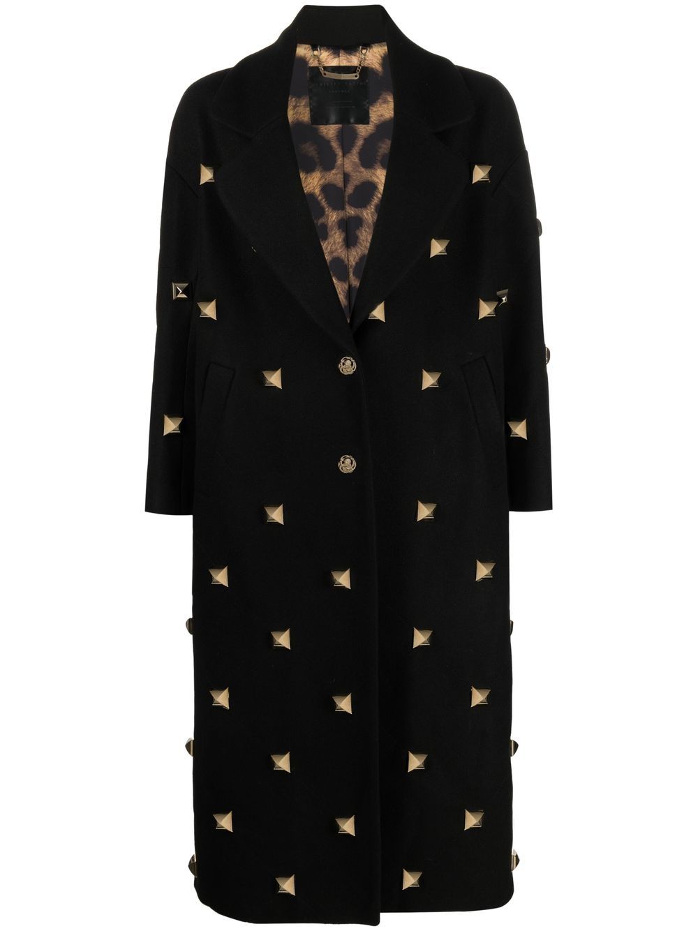Studded oversize coat - Black