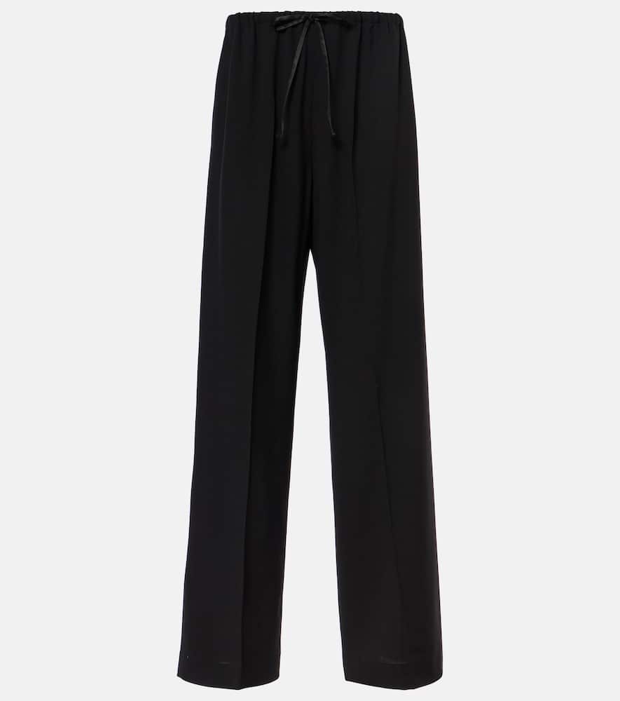 Wool straight pants