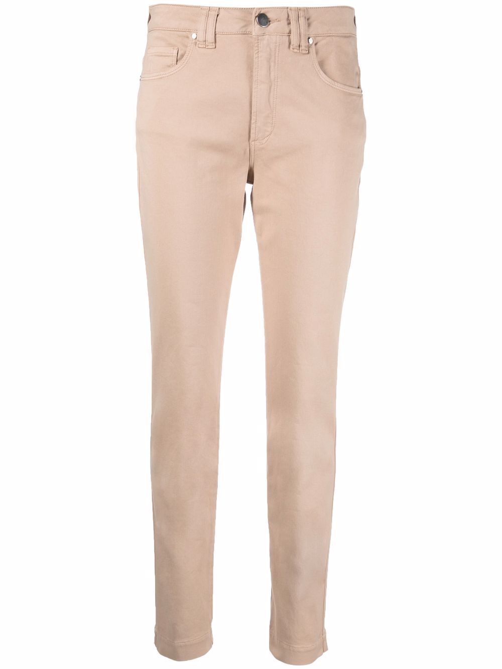 Slim-cut straight-leg trousers - Brown