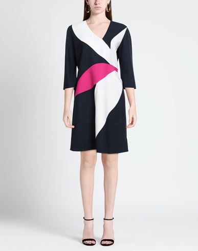 Woman Mini dress Navy Size 8 Virgin Wool, Lyocell, Polyamide