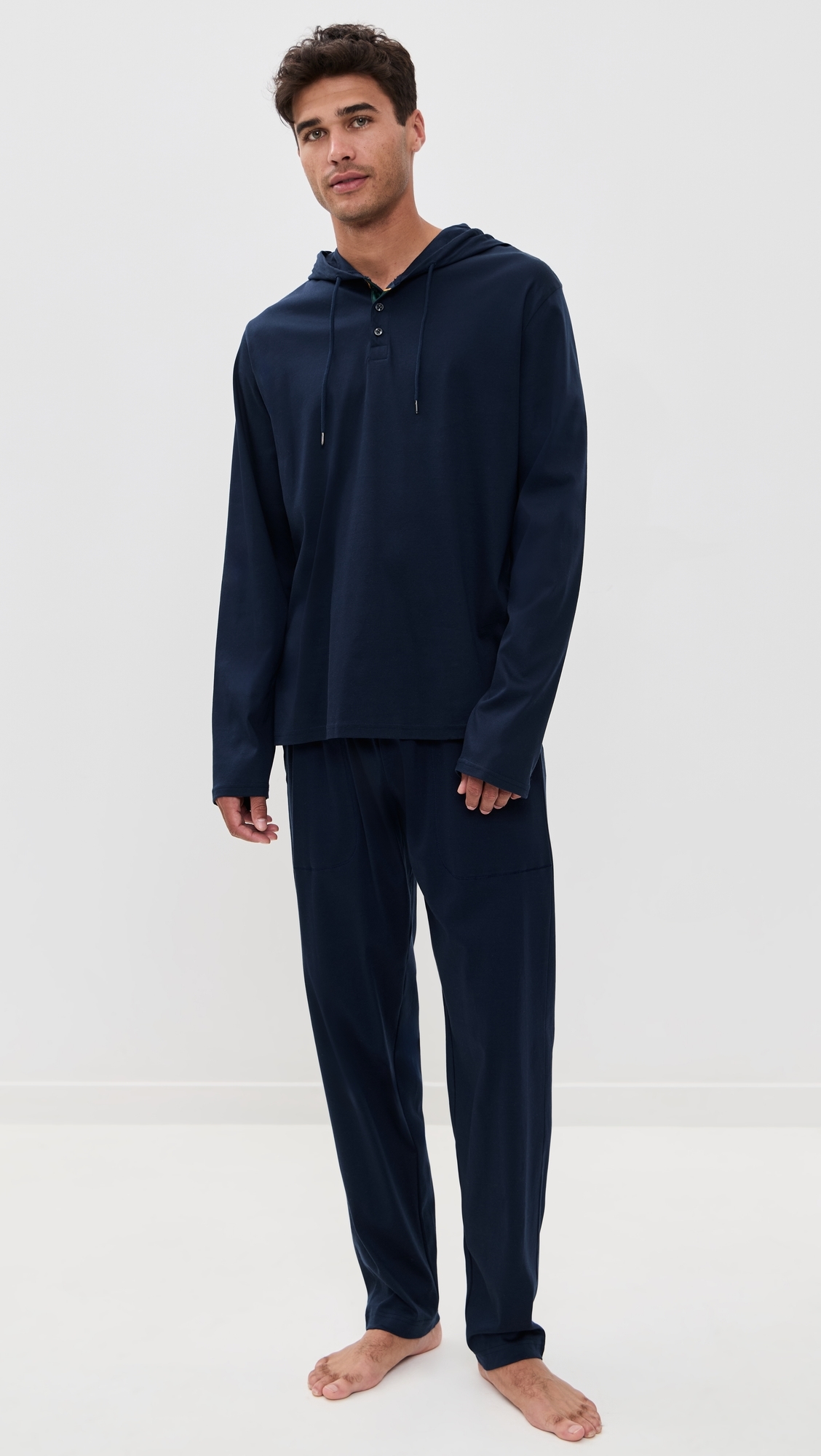 Mercerized Cotton Hoodie Cruise Navy