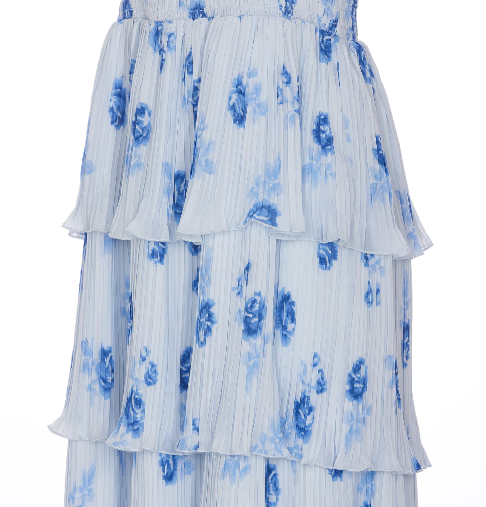Pleated Georgette Smock Midi Dress