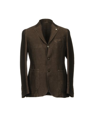 L. b.m. 1911 Man Blazer Light brown Size 40 Linen, Cotton