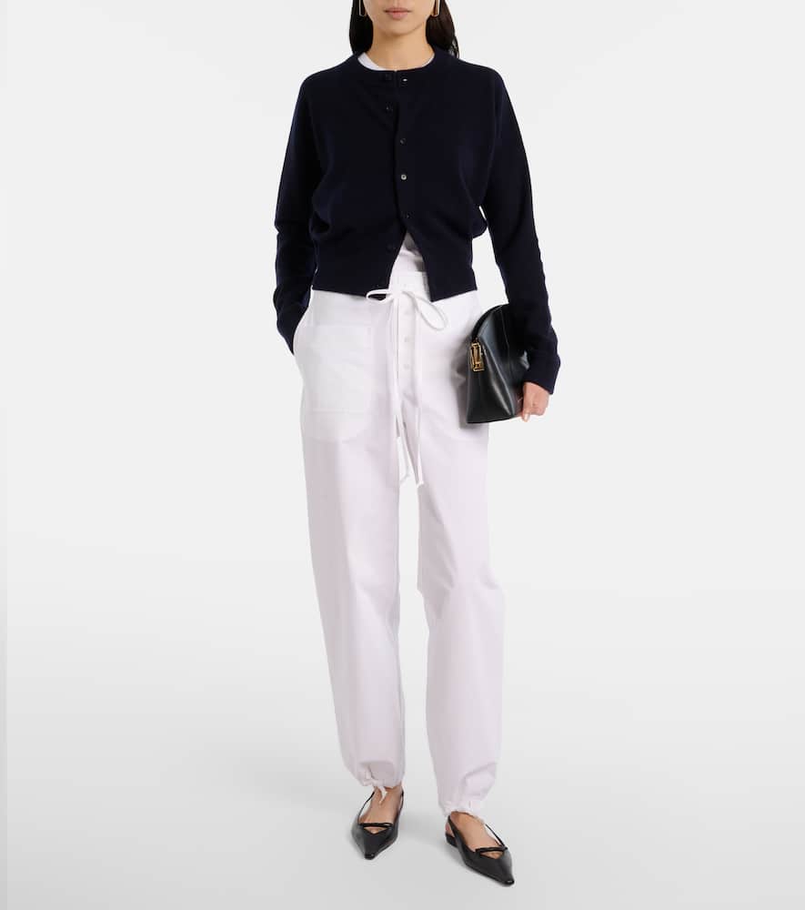 Cotton poplin tapered pants