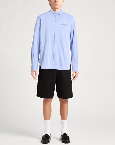 Man Shirt Light blue Size 15 Cotton