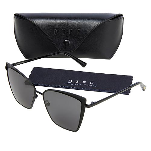 Eyewear Becky Oversized Cat-Eye Polarized Sunglasses - Black