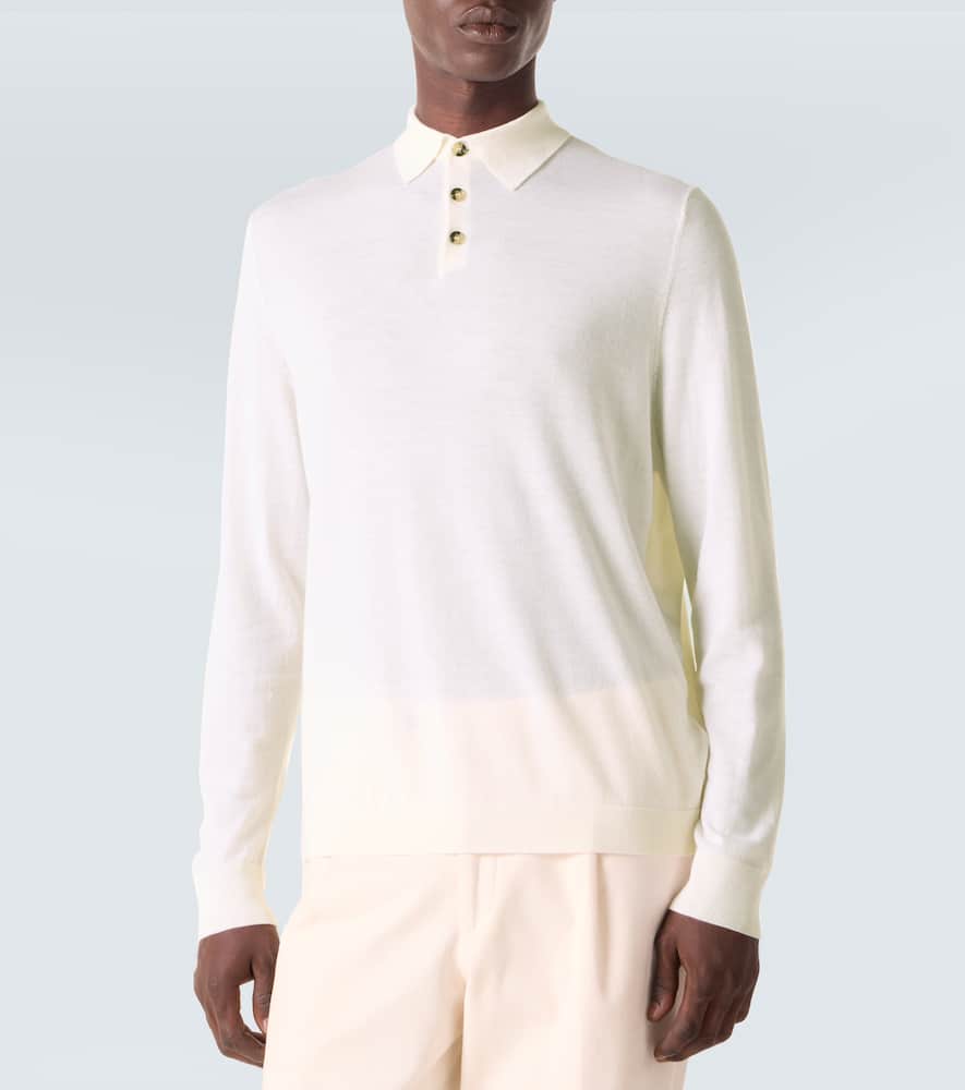 Virgin wool polo sweater