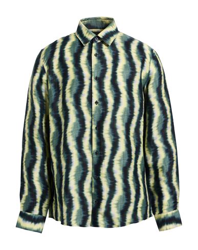 Man Shirt Yellow Size 34 Lyocell, Viscose