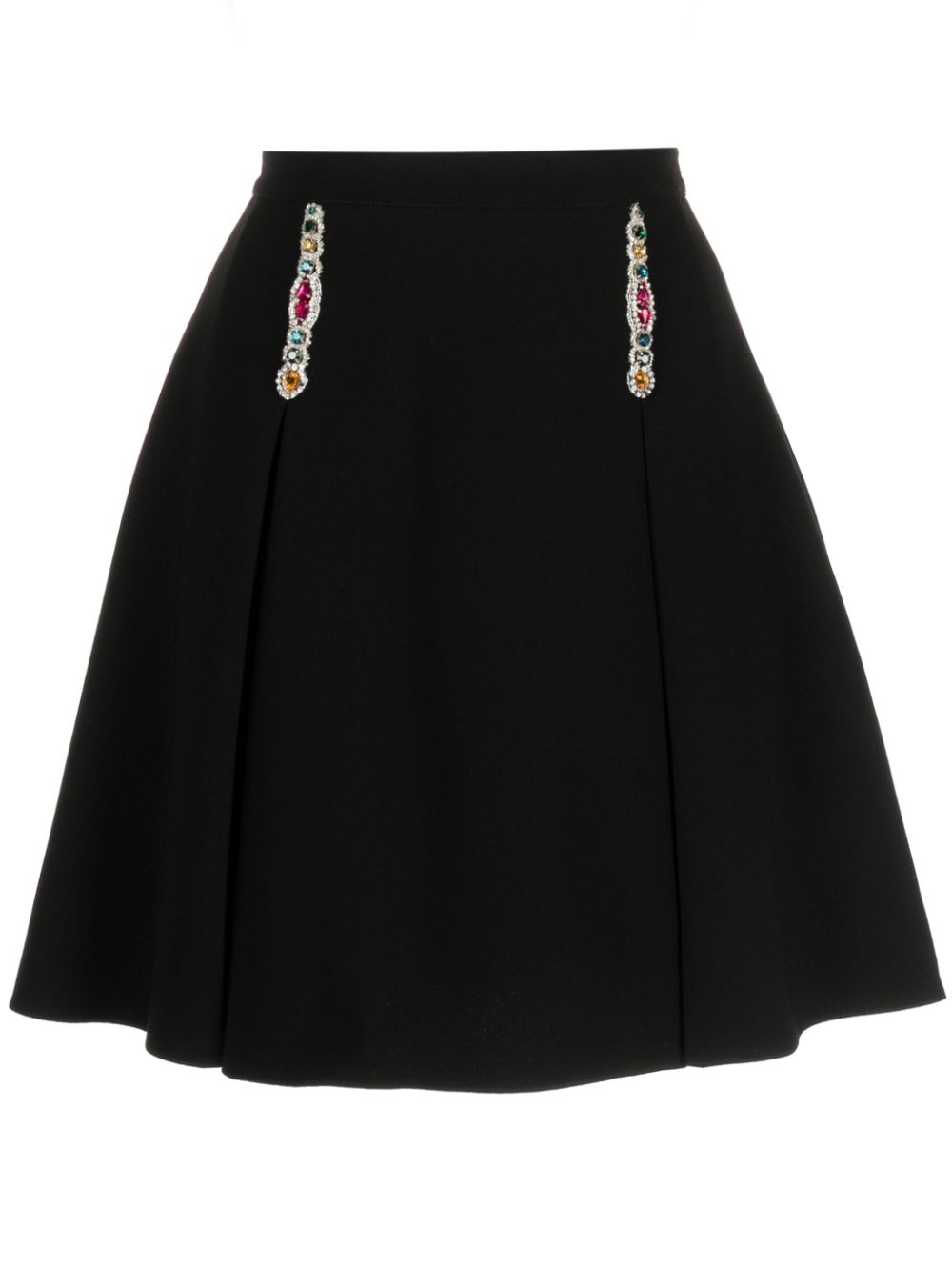 Crystal-embellished cady miniskirt - Black
