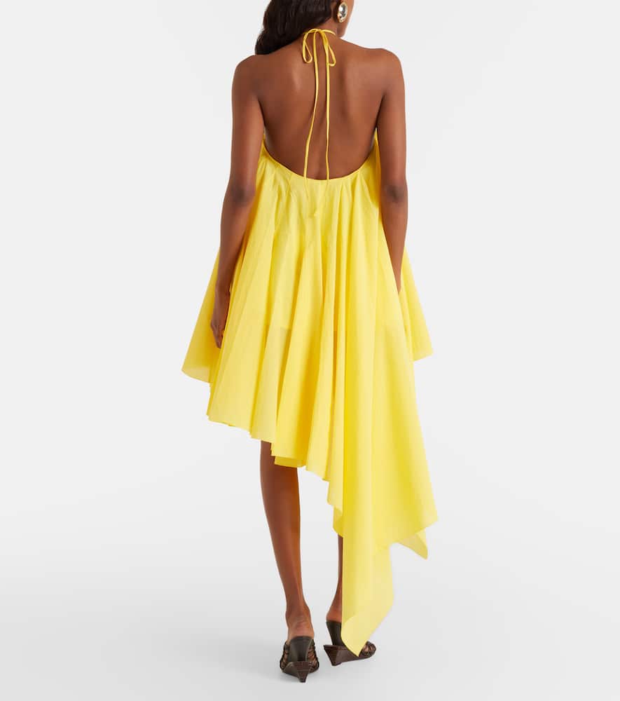 Triangle asymmetric cotton-blend minidress