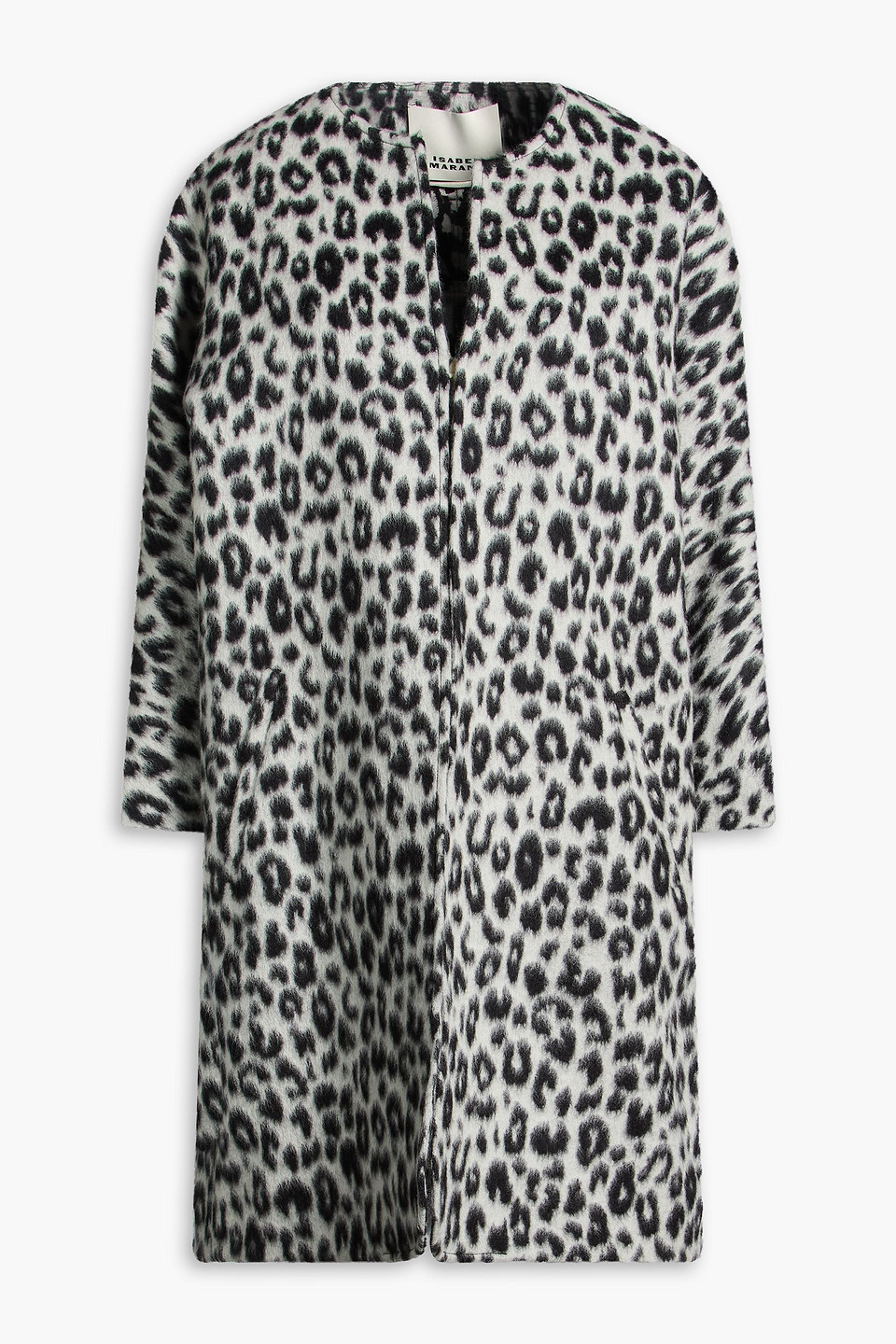 Ometia leopard-print wool coat - Black - FR 40