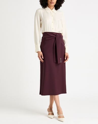 Woman Midi skirt Plum Size 0 Polyester, Wool, Elastane