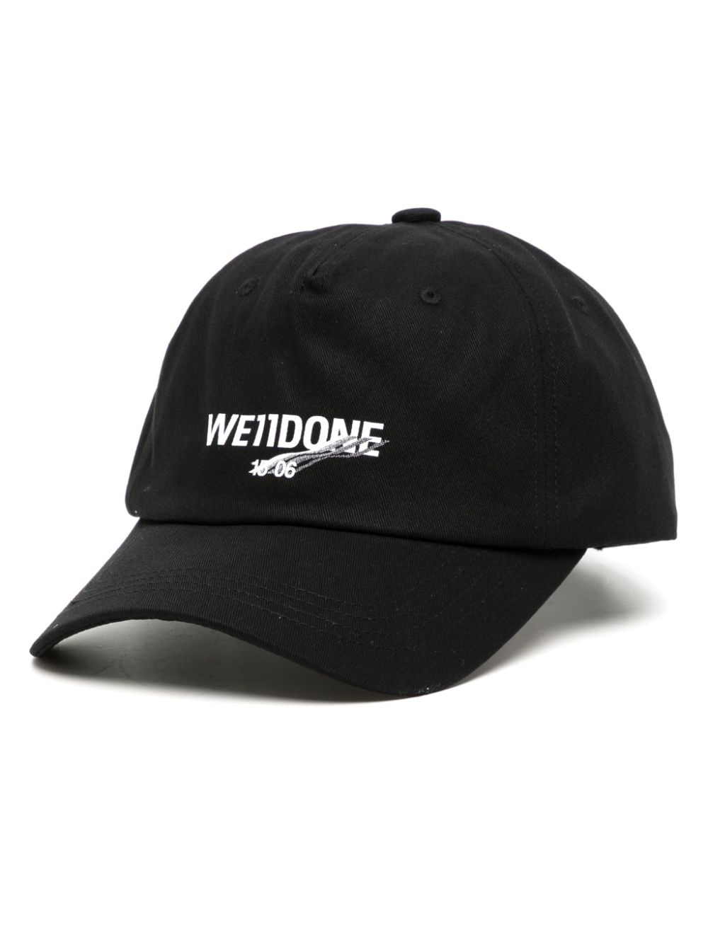 Logo-print cotton baseball cap - Black