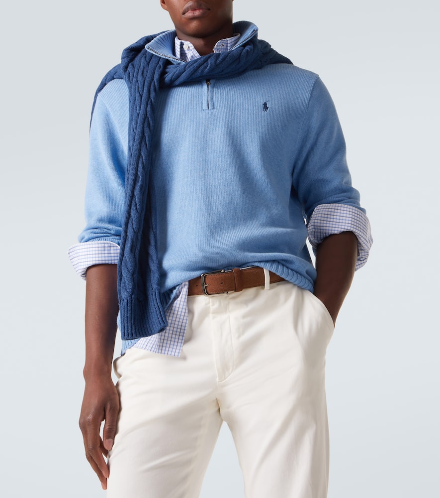 Cotton half-zip sweater