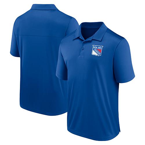 Men's Fanatics  Blue New York Rangers Left Side Block Polo