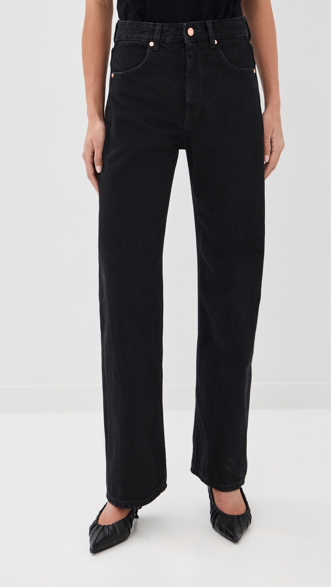 Ease Cotton Denim Jeans Washed Black