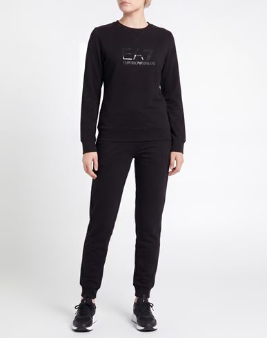 Woman Sweatshirt Black Size L Cotton, Elastane
