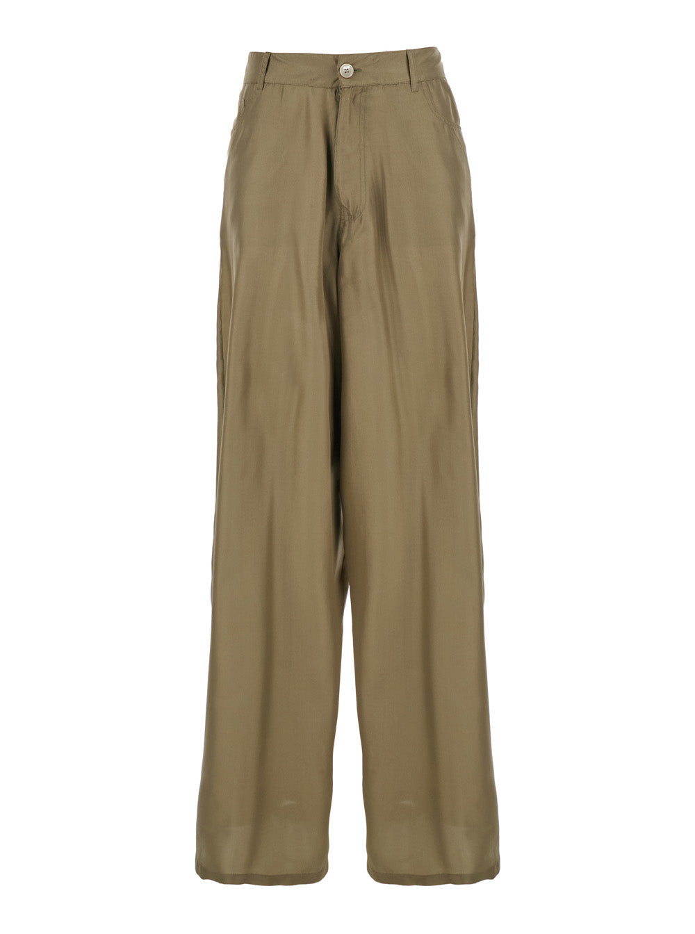 Silk Trousers — Green