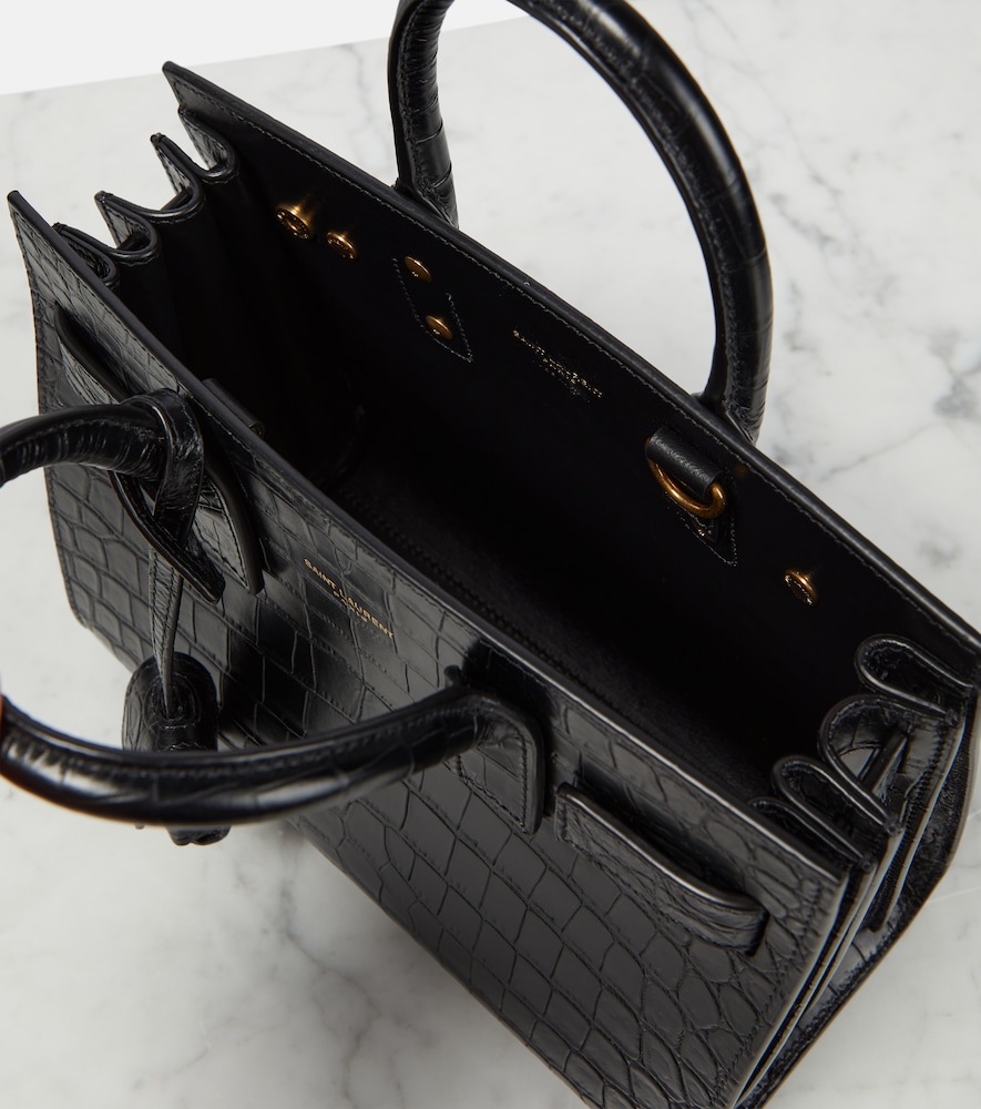 Saint Laurent Sac De Jour Nano croc-effect leather tote bag