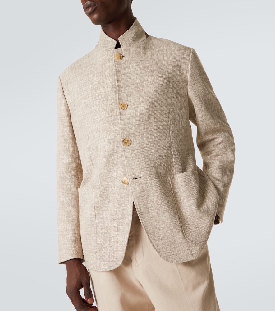 Cotton, wool, and silk blazer