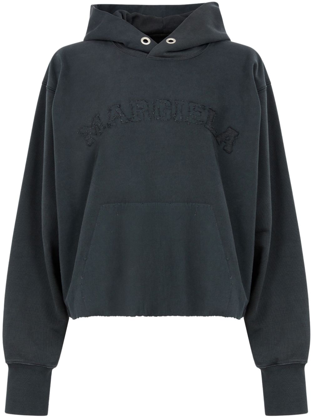 Logo-embroidered cotton hoodie - Grey