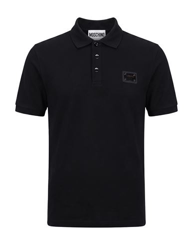 Man Polo shirt Black Size 36 Cotton, Elastane