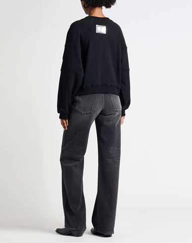 Woman Sweatshirt Black Size L Cotton