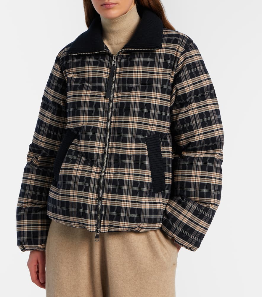 Bryony checked flannel puffer jacket