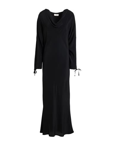 Woman Maxi dress Black Size 4 Acetate, Silk