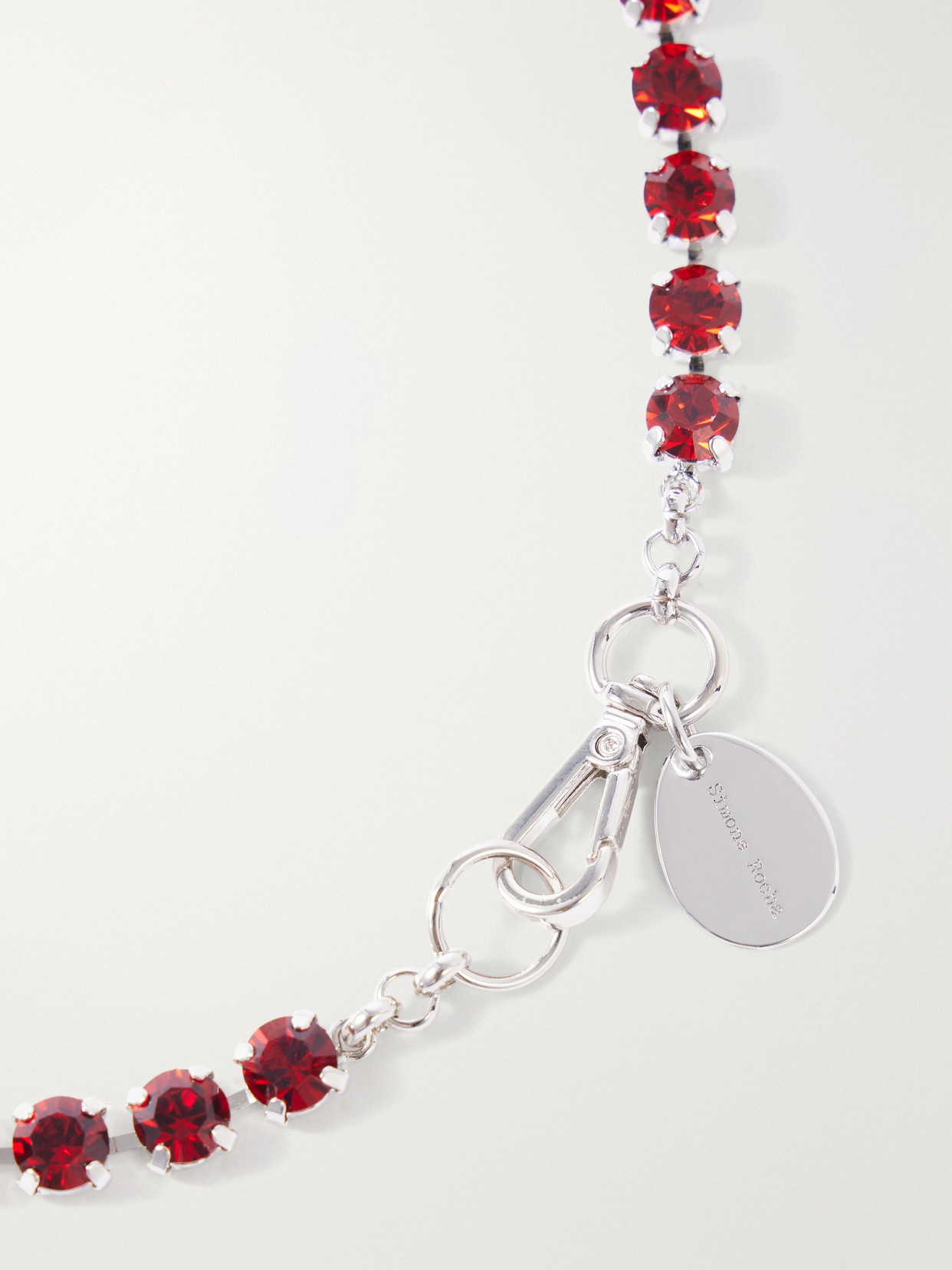 Silver-tone Crystal Necklace - Crimson