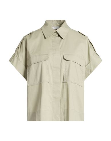 Woman Shirt Sage green Size 10 Cotton, Elastane