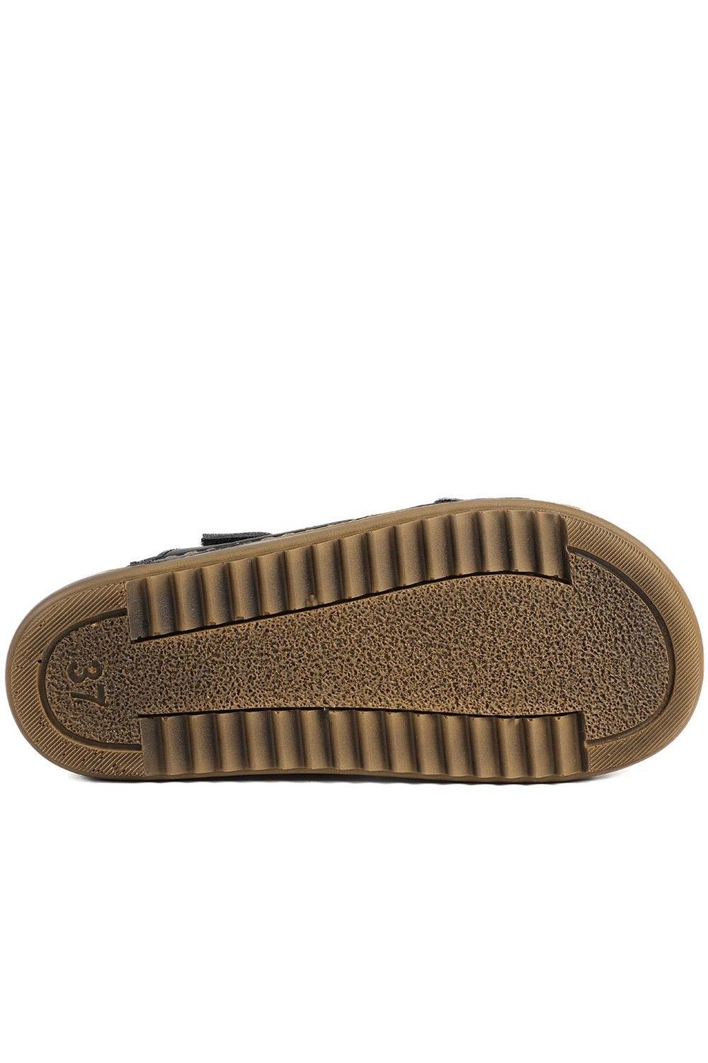Pavers Women's Wide Fit Sandals with Buckle Detail in Black