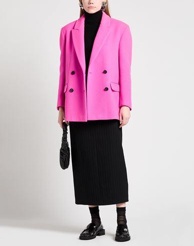 Woman Coat Fuchsia Size 6 Virgin Wool