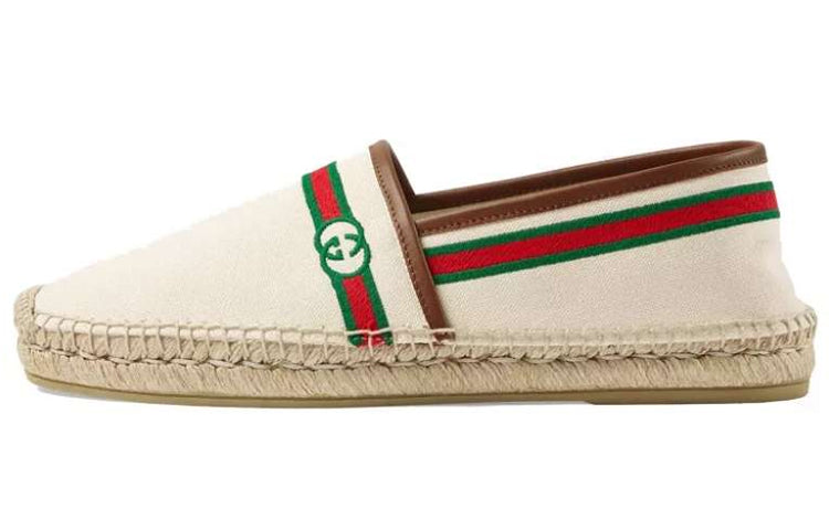 (WMNS) Embroidered Espadrilles 'Interlocking G - White'