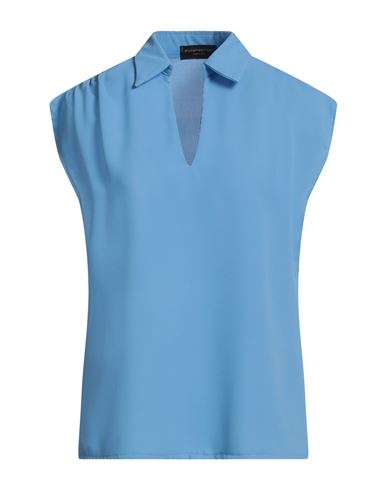 Woman Top Azure Size S Viscose, Polyester