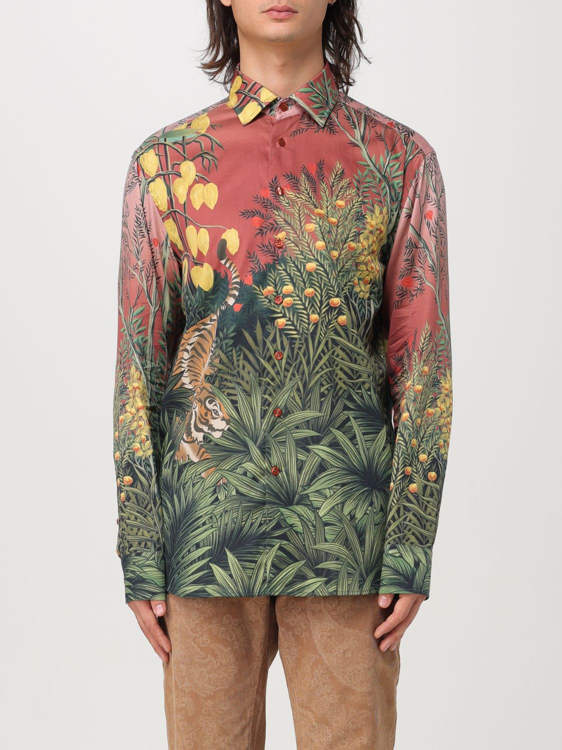 Printed cotton shirt - Green