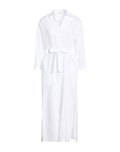 Woman Midi dress White Size 8 Linen