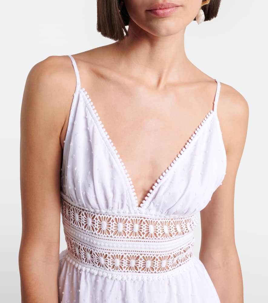 Emilie bow-detail cotton minidress