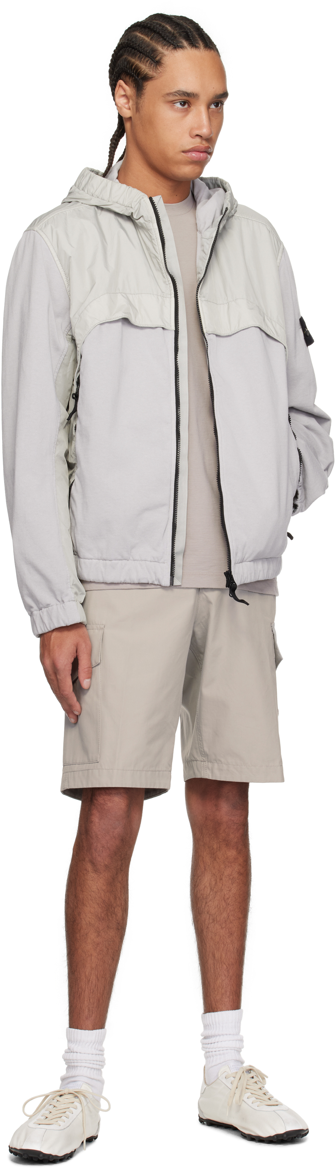 Stone Island Gray Weatherproof Cotton Canvas Ghost Shorts