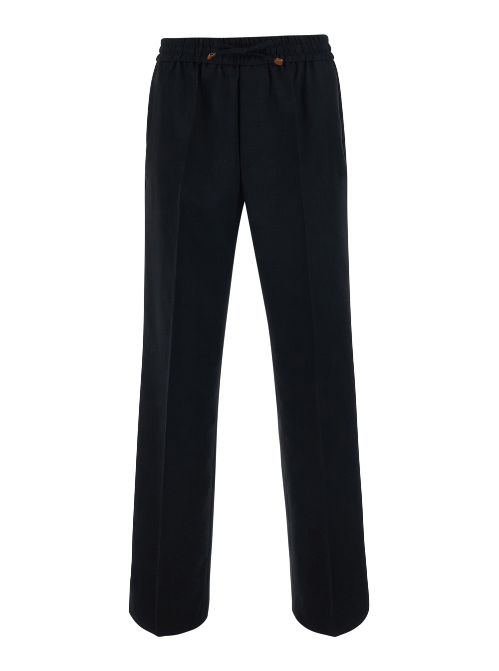 Virgin Wool Flannel Trousers — Black