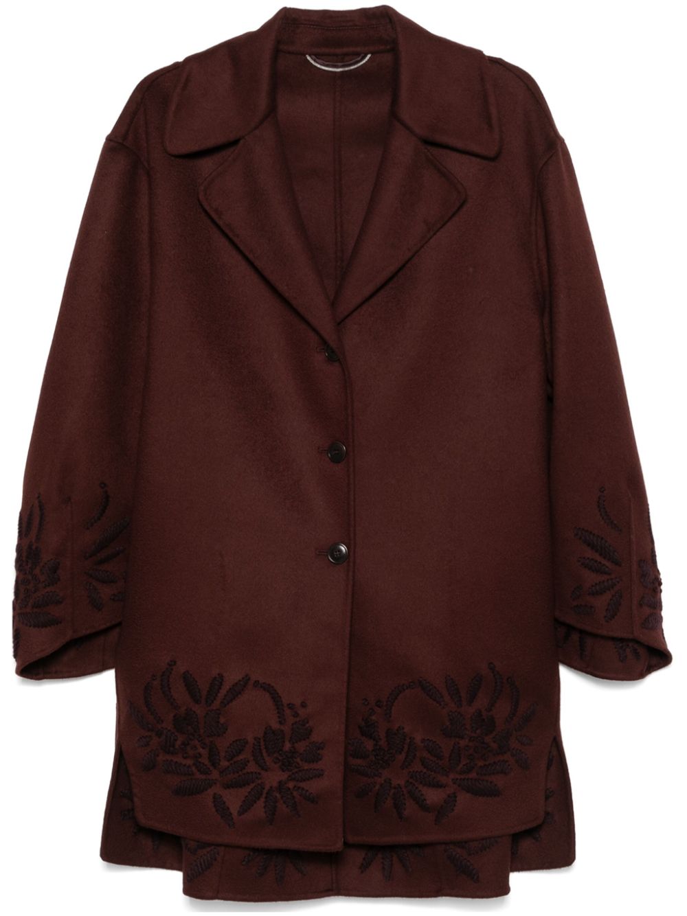 Motif-embroidered coat