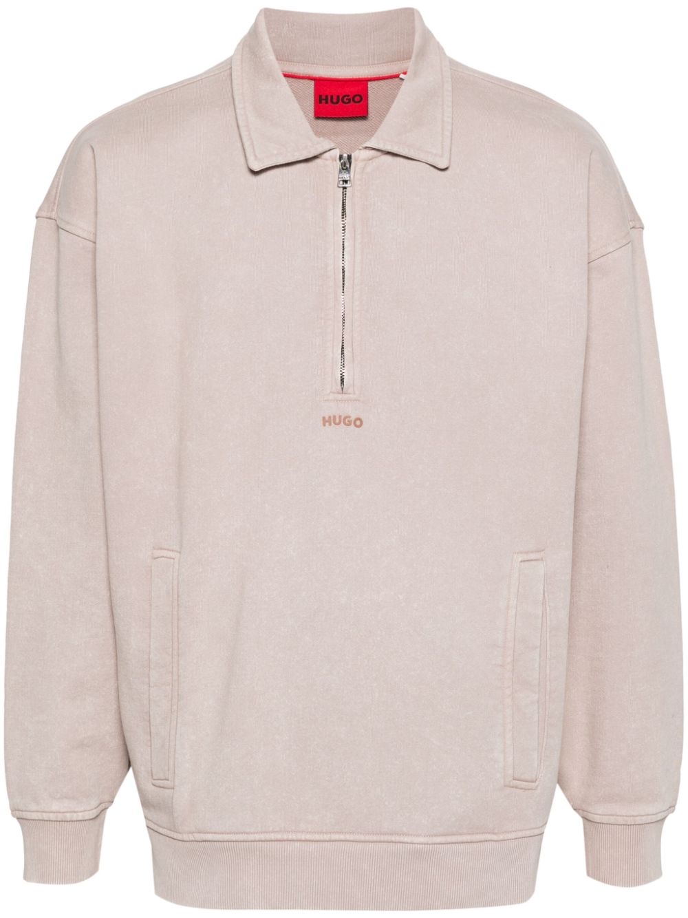 Logo-rubberised cotton sweatshirt - Neutrals