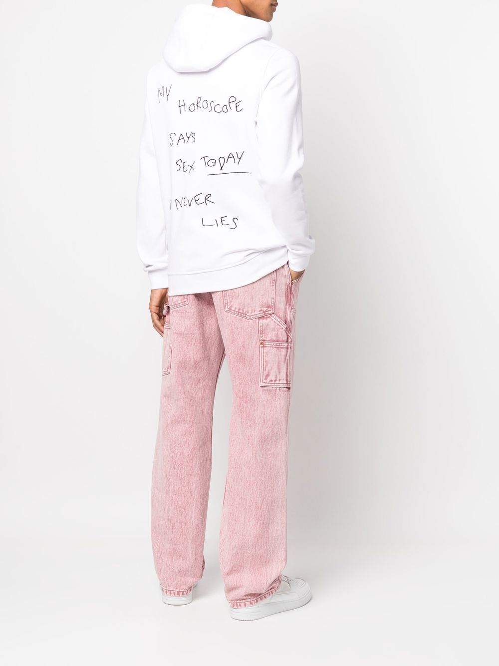 Encrè. embroidered slogan hoodie - White